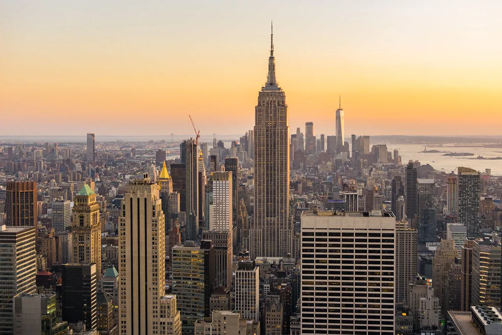 Midtown Manhattan and the Empire State Building at sunset